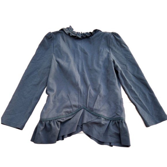 NWT Anthropologie Cartonnier Black Ruffle Blazer Shirt Jacket / XS * - Picture 3 of 4